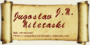 Jugoslav Miletaški vizit kartica